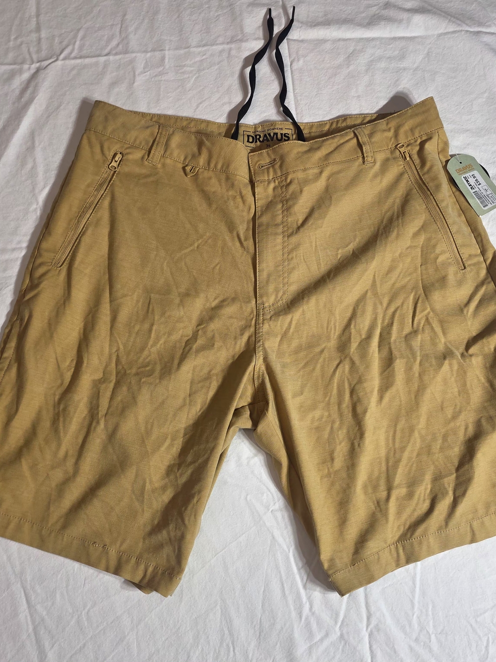 NWT Dravus RC-4 Crosscut Shorts Men's 34 Gold Tan